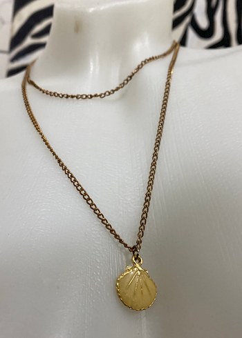 Zincir Detaylı Altın Rengi Midi Kolye - Görsel 2