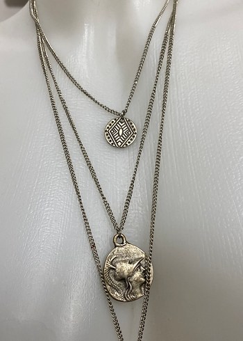 Bohem Gri Zincir Detaylı Uzun Kolye - Görsel 3