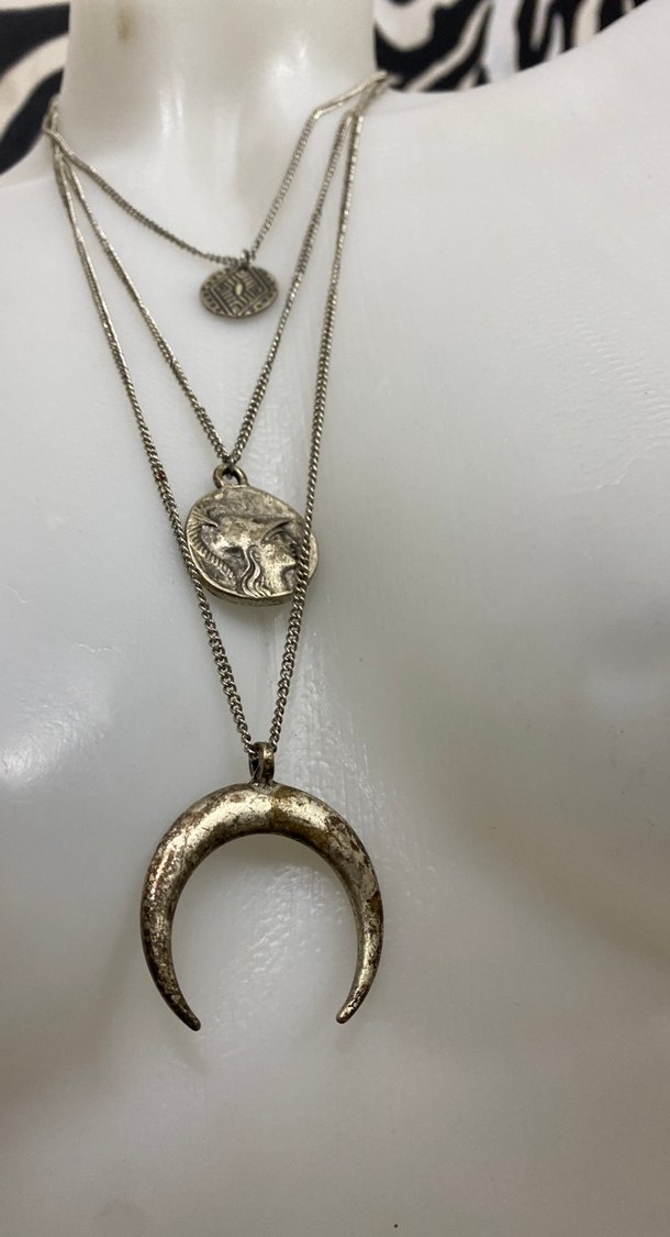 Bohem Gri Zincir Detaylı Uzun Kolye - Görsel 2