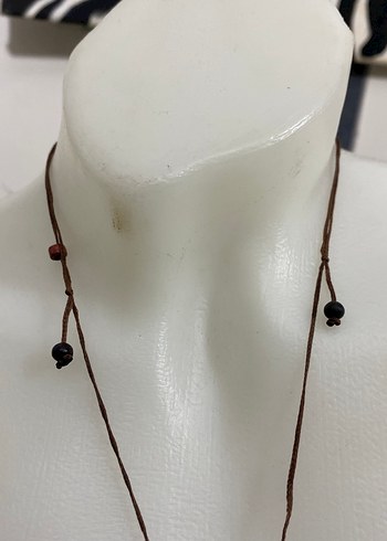 Bohem Tarz Uzun Boncuklu Kahverengi Kolye - Görsel 3