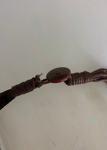 Uzun Kahverengi Boncuklu Yılan Desenli Bohem Kolye - Görsel 3