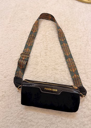 Siyah  Desenli Kürklü Deri Kadın Çanta - Görsel 6