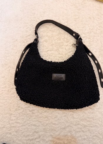 Siyah  Desenli Kürklü Deri Kadın Çanta - Görsel 2