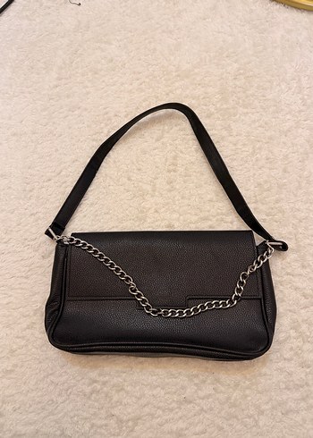 Siyah  Desenli Kürklü Deri Kadın Çanta - Görsel 4