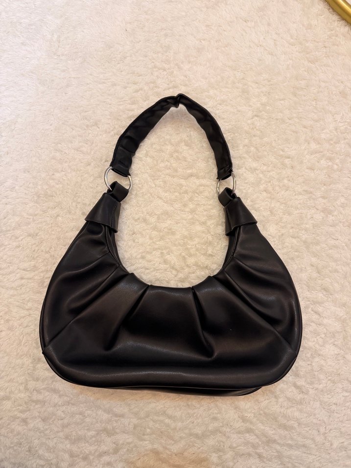 Siyah  Desenli Kürklü Deri Kadın Çanta - Görsel 3