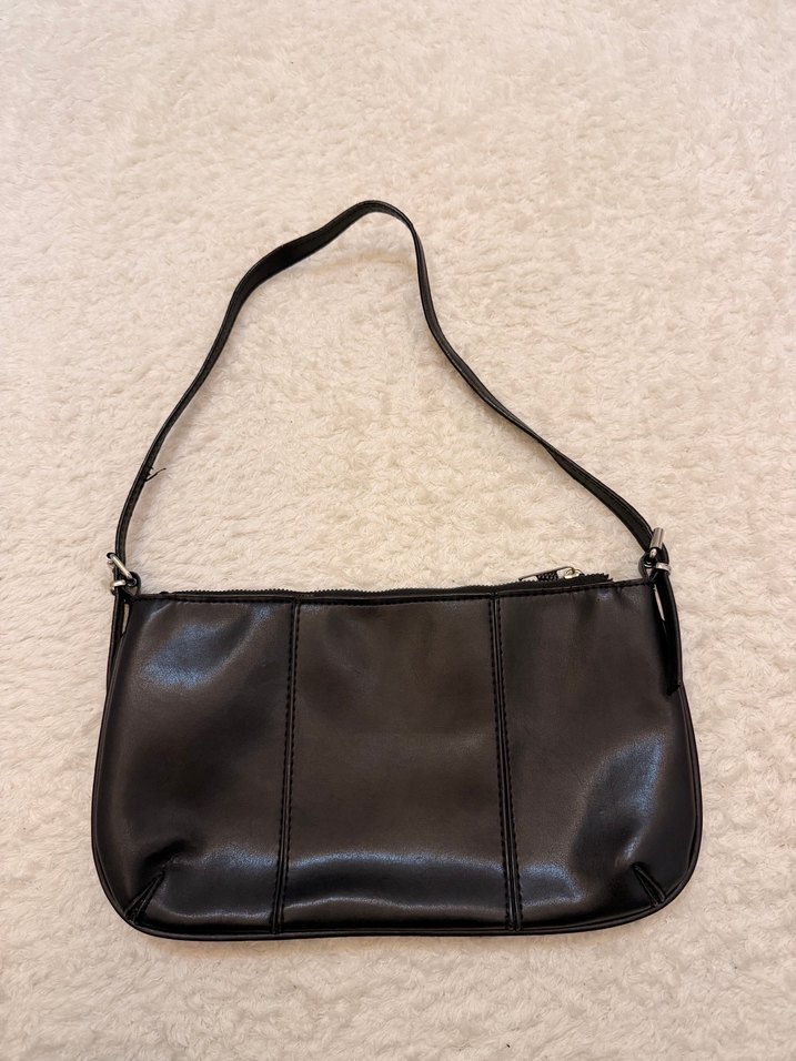 Siyah  Desenli Kürklü Deri Kadın Çanta - Görsel 5