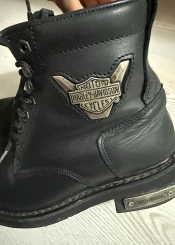 Harley Davidson Siyah Deri Gibson Postal Bot - Görsel 4