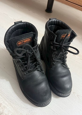 Harley Davidson Siyah Deri Gibson Postal Bot - Görsel 5