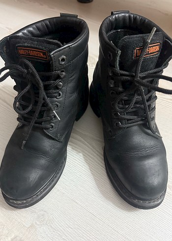 Harley Davidson Siyah Deri Gibson Postal Bot - Görsel 2