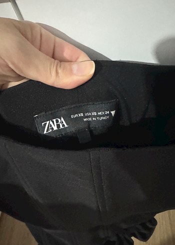 xs Beden Siyah Deri Mini Kayışlı Elbise