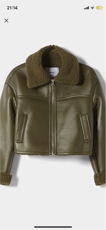 BERSHKA SUNİ KÜRK CROP CEKET
