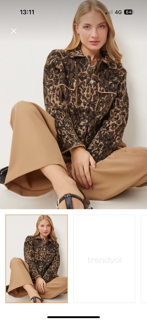 Kahverengi Yılan Desenli Kürk Detaylı Ceket - Görsel 2