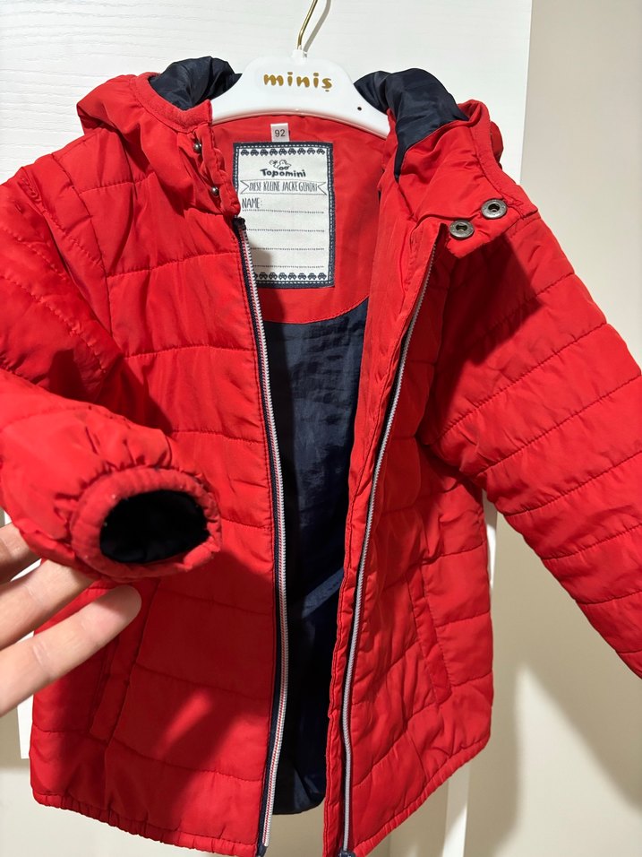 Kırmızı Fermuarlı Erkek Çocuk Mont - Görsel 2