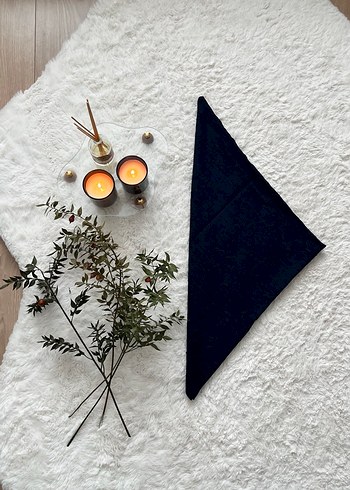 Lacivert Bambu Kraş Eşarp-Yumuşak Dokulu - Görsel 2