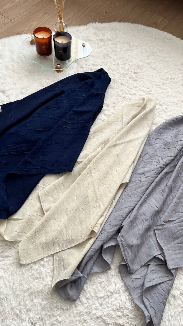 Lacivert Bambu Kraş Eşarp-Yumuşak Dokulu - Görsel 5