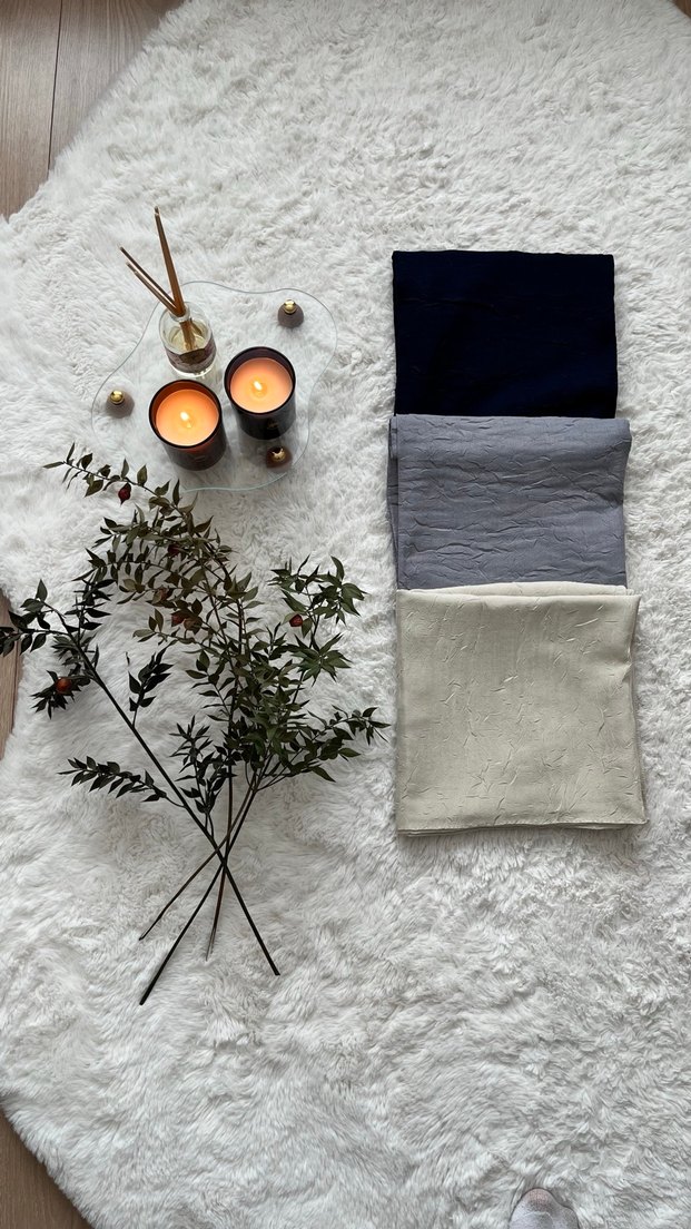 Lacivert Bambu Kraş Eşarp-Yumuşak Dokulu - Görsel 4