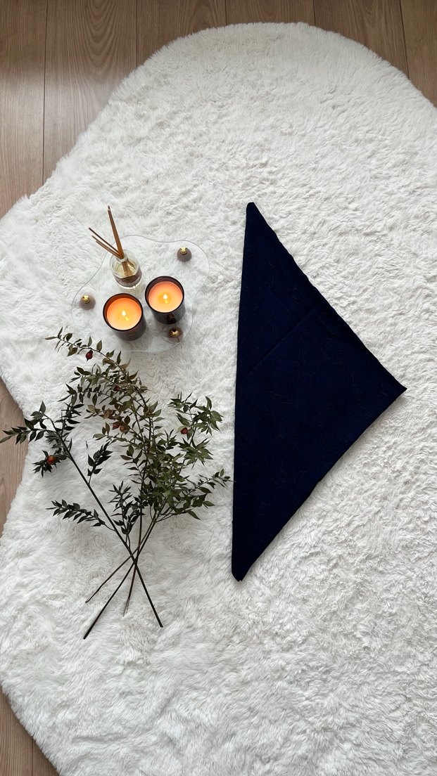 Lacivert Bambu Kraş Eşarp-Yumuşak Dokulu - Görsel 2