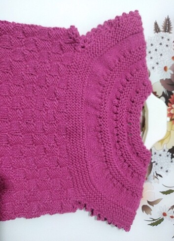 Kesme Şeker Modeli Kız Bebek Yelek  - Görsel 5