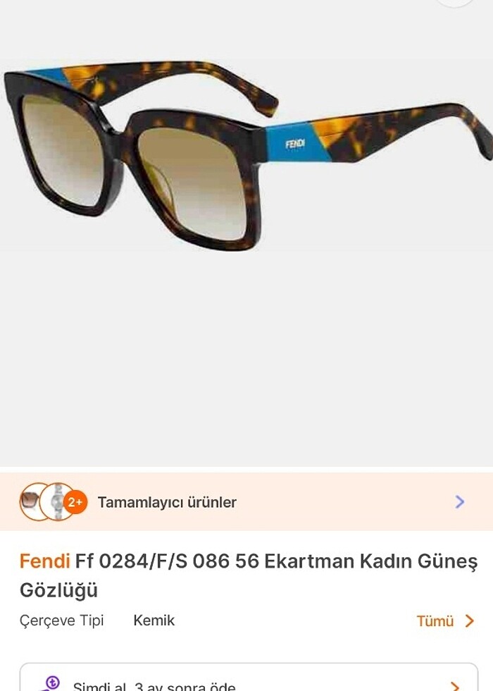 Fendi Ff 0284 Ekartman Kadın Güneş Gözlüğü - Görsel 5