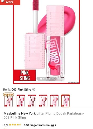Maybelline Newyork Lifter Plump Dudak Parlatıcı 003 Pink Sting  - Görsel 4