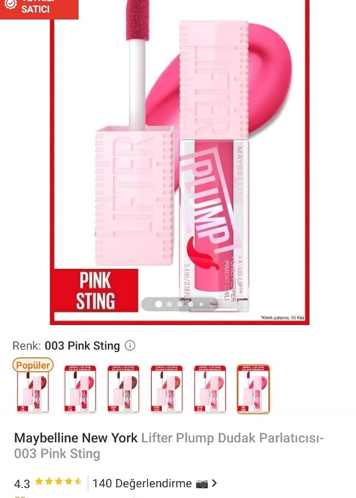 Maybelline Newyork Lifter Plump Dudak Parlatıcı 003 Pink Sting  - Görsel 4