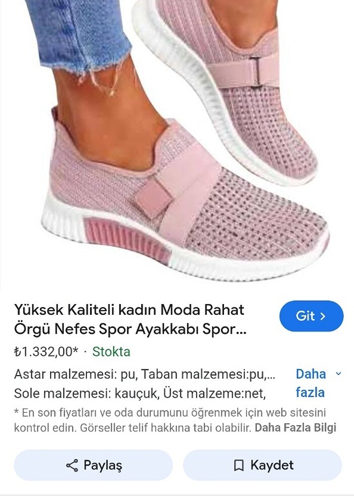 Örgü Kumaş Nefes Alan Kadın Spor Ayakkabı - Görsel 3