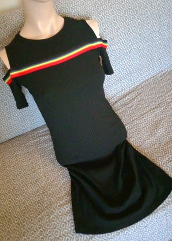 Siyah Mini  Elbise - Görsel 3