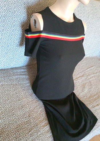 Siyah Mini  Elbise - Görsel 2