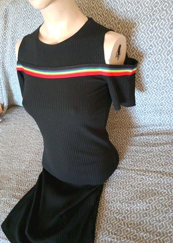 Siyah Mini  Elbise - Görsel 4