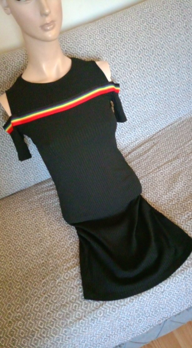 Siyah Mini  Elbise - Görsel 3