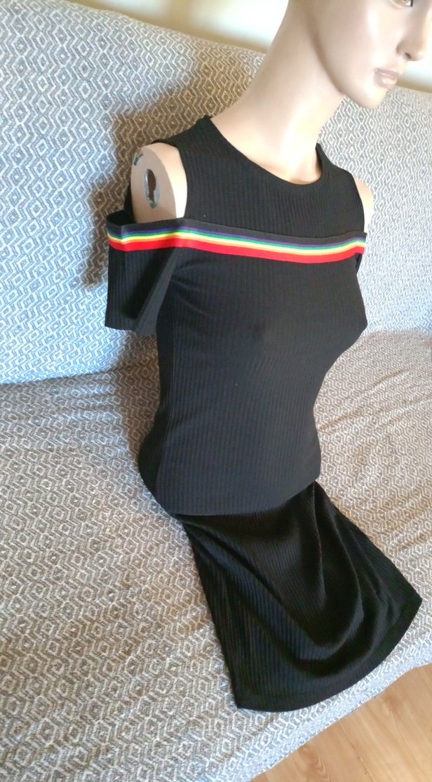 Siyah Mini  Elbise - Görsel 2