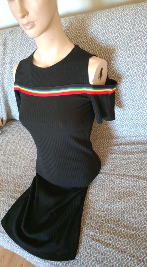 Siyah Mini  Elbise - Görsel 4