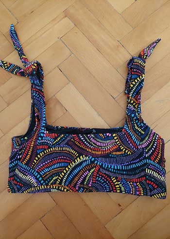 38 Beden çeşitli Renk Uzun Bağlamalı Renkli Bohem Bikini ust