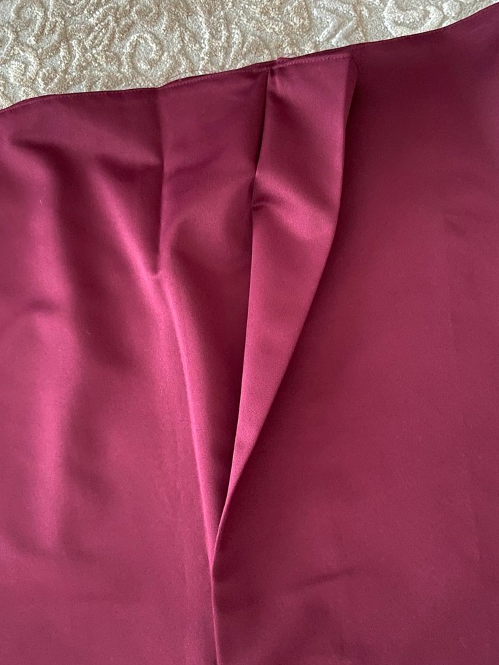 Mürdüm Uzun Drapeli Kadın kalem etek - Görsel 3