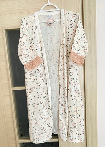 Uzun Kollu Pamuklu Bohem Kadın sabahlık - Görsel 3