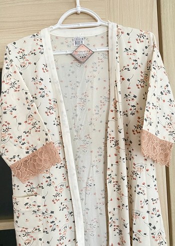 Uzun Kollu Pamuklu Bohem Kadın sabahlık - Görsel 2