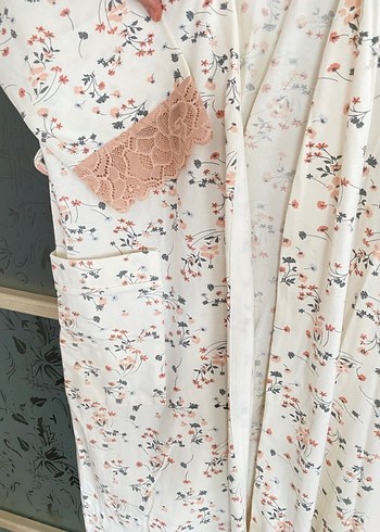 Uzun Kollu Pamuklu Bohem Kadın sabahlık - Görsel 4