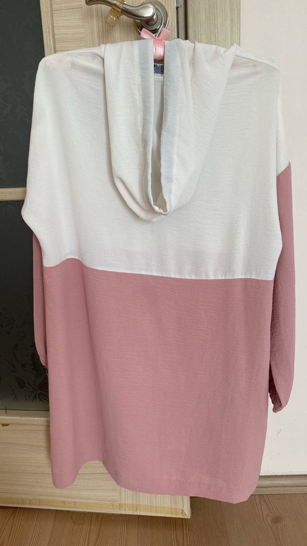 Pembe Uzun Kollu Rahat Kesim Tunik - Görsel 3