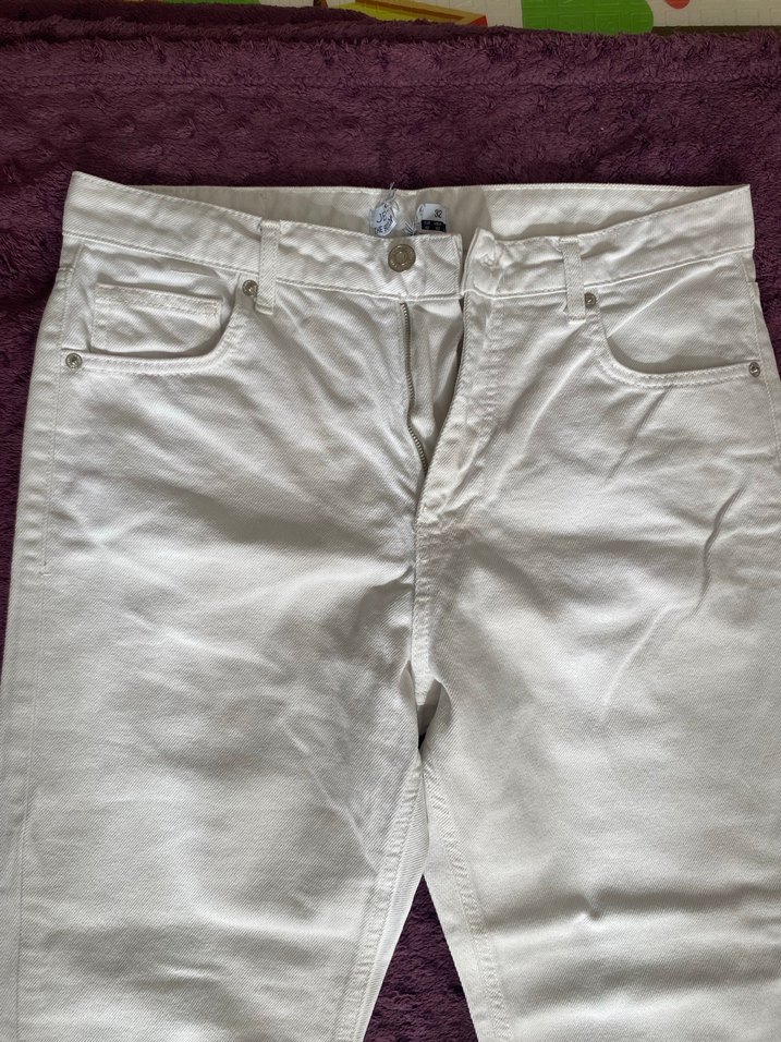 Beyaz Kadın Kot Pantolon - Görsel 2