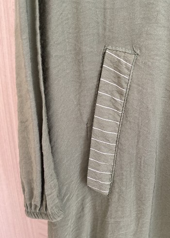 Kadın Haki Uzun Keten tunik - Görsel 4