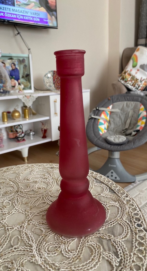 Bordo Parlak Mumluk Gümüş Süslemeli - Görsel 4