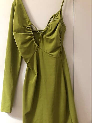 xs Beden yeşil Renk Yeşil mini elbise