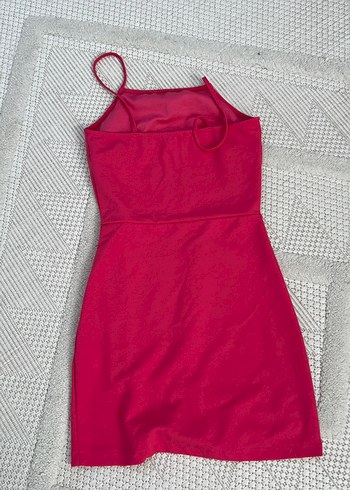 Kırmızı Mini Drapeli Kadın Elbise - Görsel 3