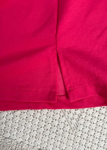 Kırmızı Mini Drapeli Kadın Elbise - Görsel 2