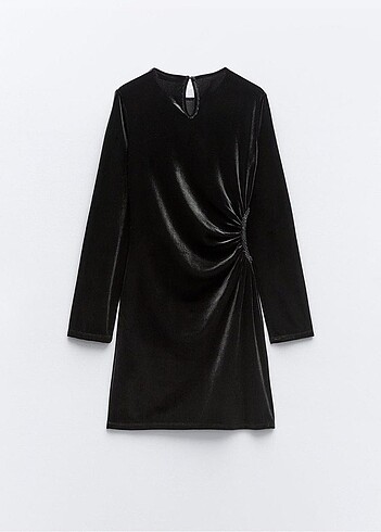 m Beden Zara Kadife Cut-Out Detaylı Elbise