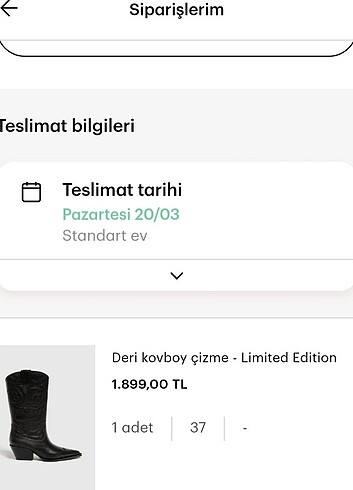 37 Beden siyah Renk PULL&BEAR DERI KOVBOY CIZMESI