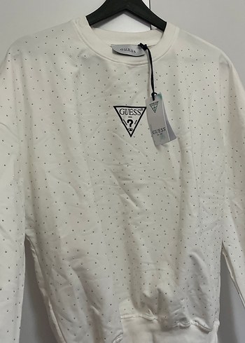 Kadın Beyaz Baskılı Uzun Kollu Sweatshirt
