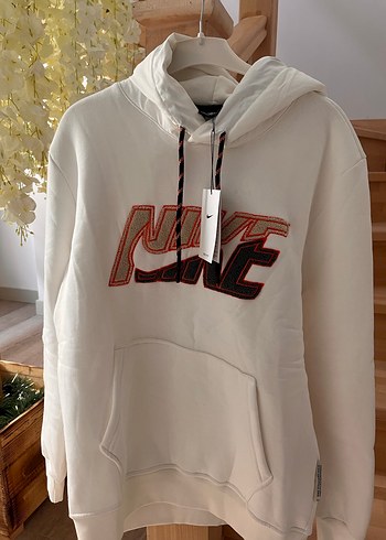 Nike Beyaz Kapüşonlu Oversize Sweatshirt
