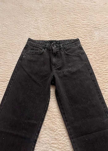 Mango simli siyah jean pantolon