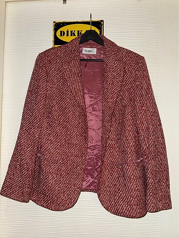 Pembe kalın blazer